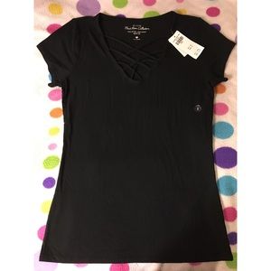 NWT Hollister Black Strappy V-Neck